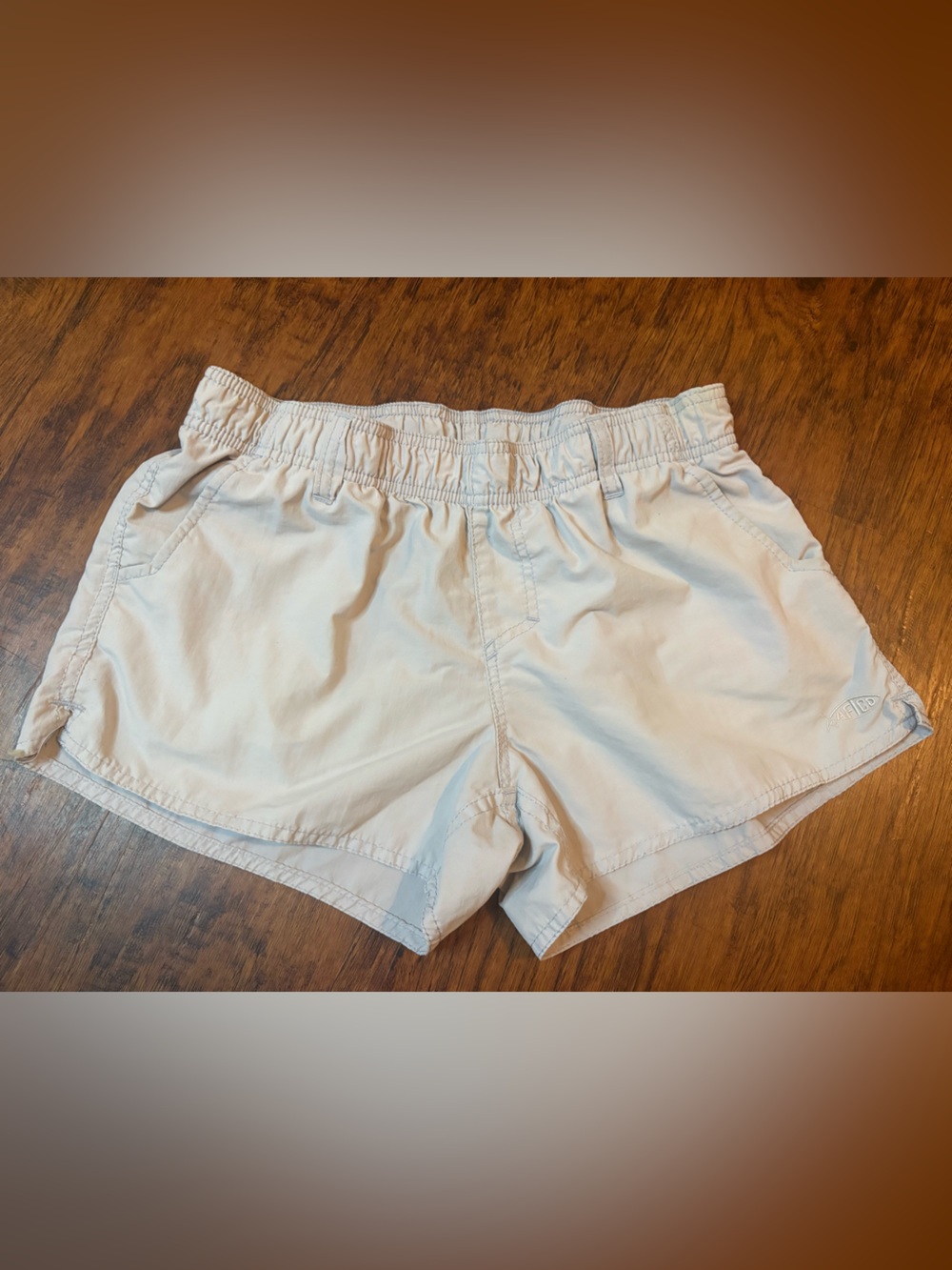 AFTCO Women's Cream Athletic Shorts with Elastic Waist